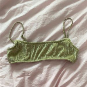 Triangl gold sparkle bikini Top (small)